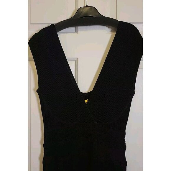 CATHERINE MALANDRINO Dress Black Sleeveless Plunge With Cutouts DiNoir $425 NWT - Picture 3 of 16